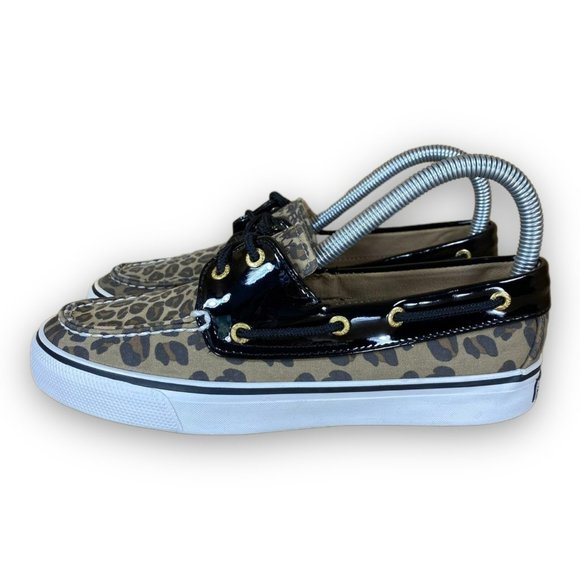 Sperry Biscayne Leopard Boat Shoes 9771577 Top Sider Slip On Multicolor Women 6M - Picture 3 of 8